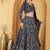 Navy Blue Double Net Hand Embroidered Lehenga Set