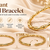 Gold-toned bamboo design bangle bracelet for women