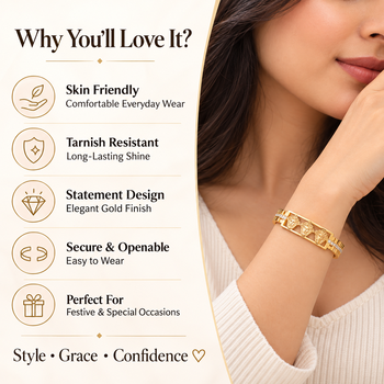Gold-tone medusa bangle bracelet with crystal accents 2