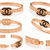 Rose gold bangle bracelet with black enamel cc motif
