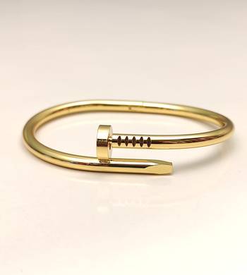 Gold-tone nail bangle bracelet, wrap-around cuff 4
