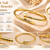 Gold-tone nail bangle bracelet, wrap-around cuff