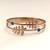 Rose gold evil eye leaf branch bangle bracelet for women