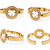 Gold-toned bangle bracelet with circular medallion & floral cutout