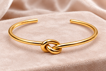 Gold-tone knot cuff bracelet for women, open bangle 1