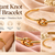 Gold-tone knot cuff bracelet for women, open bangle