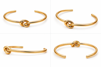 Gold-tone knot cuff bracelet for women, open bangle 4