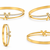 Gold-tone bangle bracelet with v logo charm and crystal accents