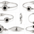 Roman numeral bangle bracelet, silver stainless steel with crystal