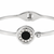 Roman numeral bangle bracelet, silver stainless steel with crystal