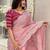 pink women ethnic motifs embroidered saree