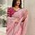 pink women ethnic motifs embroidered saree