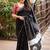 black bandhani designer block print saree
