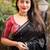 black bandhani designer block print saree