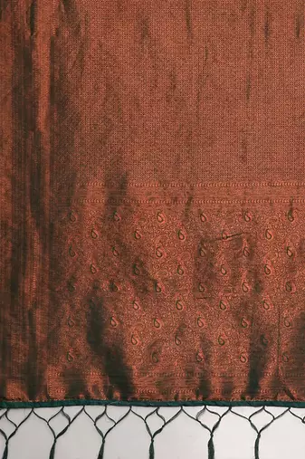 green woven design zari silk blend kanjeevaram saree