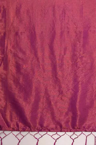 magenta ethnic motifs zari silk blend kanjeevaram saree
