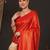 orange ethnic motifs zari silk blend kanjeevaram saree