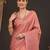 peach ethnic motifs silk blend designer kanjeevaram saree