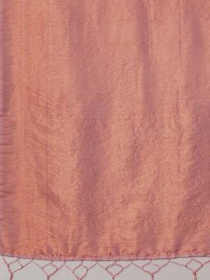 peach ethnic motifs silk blend designer kanjeevaram saree 5