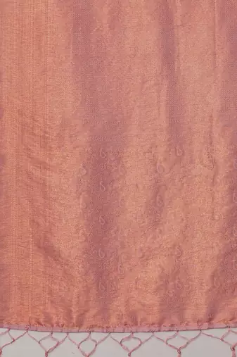 peach ethnic motifs silk blend designer kanjeevaram saree