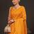 Yellow ethnic motifs zari silk blend kanjeevaram saree