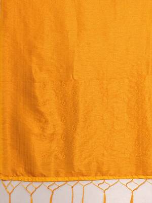 Yellow ethnic motifs zari silk blend kanjeevaram saree 5