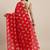 red red & gold-toned floral satin saree