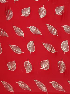red red & gold-toned floral satin saree 5