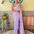 lavender lavender & pink embellished sequinned poly georgette saree