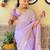 lavender lavender & pink embellished sequinned poly georgette saree