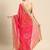 pink pink & yellow bandhani embroidered poly georgette designer bandhani saree