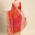 beige beige & red bandhani embroidered poly georgette designer bandhani saree