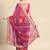green green & pink bandhani embroidered poly georgette designer bandhani saree