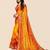 yellow yellow & red bandhani printed sequinned saree