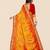 yellow yellow & red bandhani printed sequinned saree
