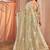 green embellished embroidered organza saree