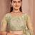green embellished embroidered organza saree