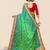 green green & red bandhani printed embroidered saree