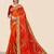 Orange bandhani printed sequinned saree