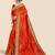 Orange bandhani printed sequinned saree