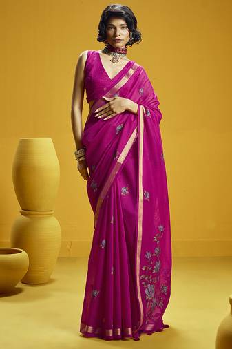 Rani munga cotton blend handloom weaving casual wear saree