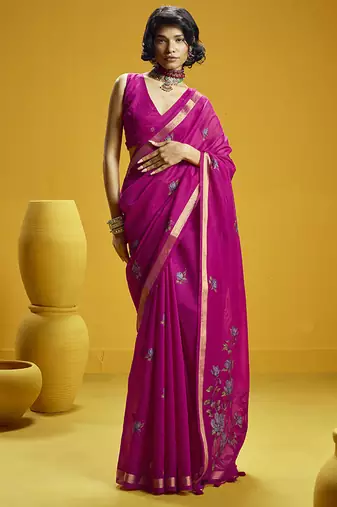 Rani munga cotton blend handloom weaving casual wear saree