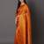 orange orange silk blend woven design banarasi saree