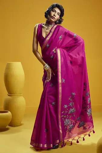 Rani munga cotton blend handloom weaving casual wear saree
