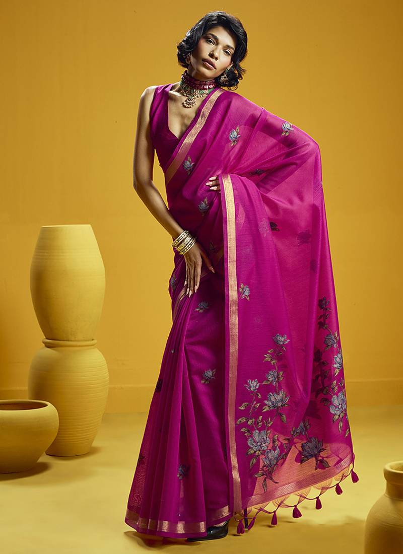 Rani munga cotton blend handloom weaving casual wear saree
