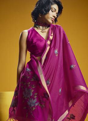 Rani munga cotton blend handloom weaving casual wear saree 5