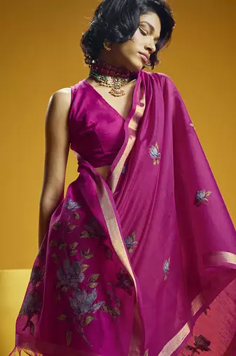Rani munga cotton blend handloom weaving casual wear saree