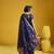 Navy blue munga cotton blend handloom weaving casual wear saree