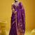 Purple munga cotton blend handloom weaving casual wear saree