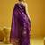 Purple munga cotton blend handloom weaving casual wear saree